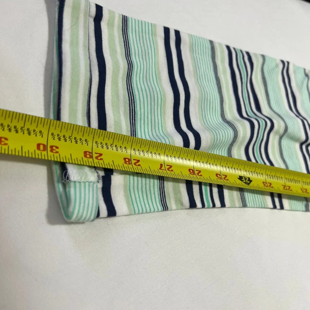 Jasmine & Ginger Womens Pajama Pants‎ Medium Green Navy Striped Cotton S62PJ300